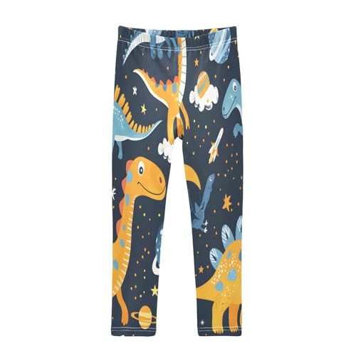 Toddler Girls Leggings Printed Yoga Pants Leggings Cute Dinosaurs in Space for Kids