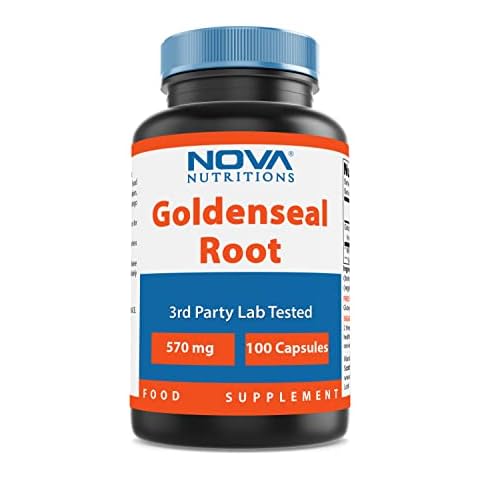 Nova Nutritions Goldenseal Root 570mg (Non-GMO) Capsules, Promotes Healthy Immune & Overall Wellness, 100 Count Cover