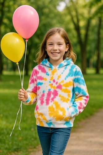 Pull chemise tie dye multicolore avec capuche confortable pour junior a2z