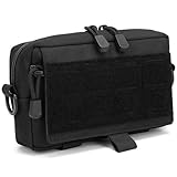 Taktische MOLLE-Admin-Tasche, lasergeschnittenes 1000D-Nylon, Organizer-Tasche für den täglichen Gebrauch mit Netztaschen, horizontale Utility-Tasche für Weste, Rucksack, Gürtel (Black)