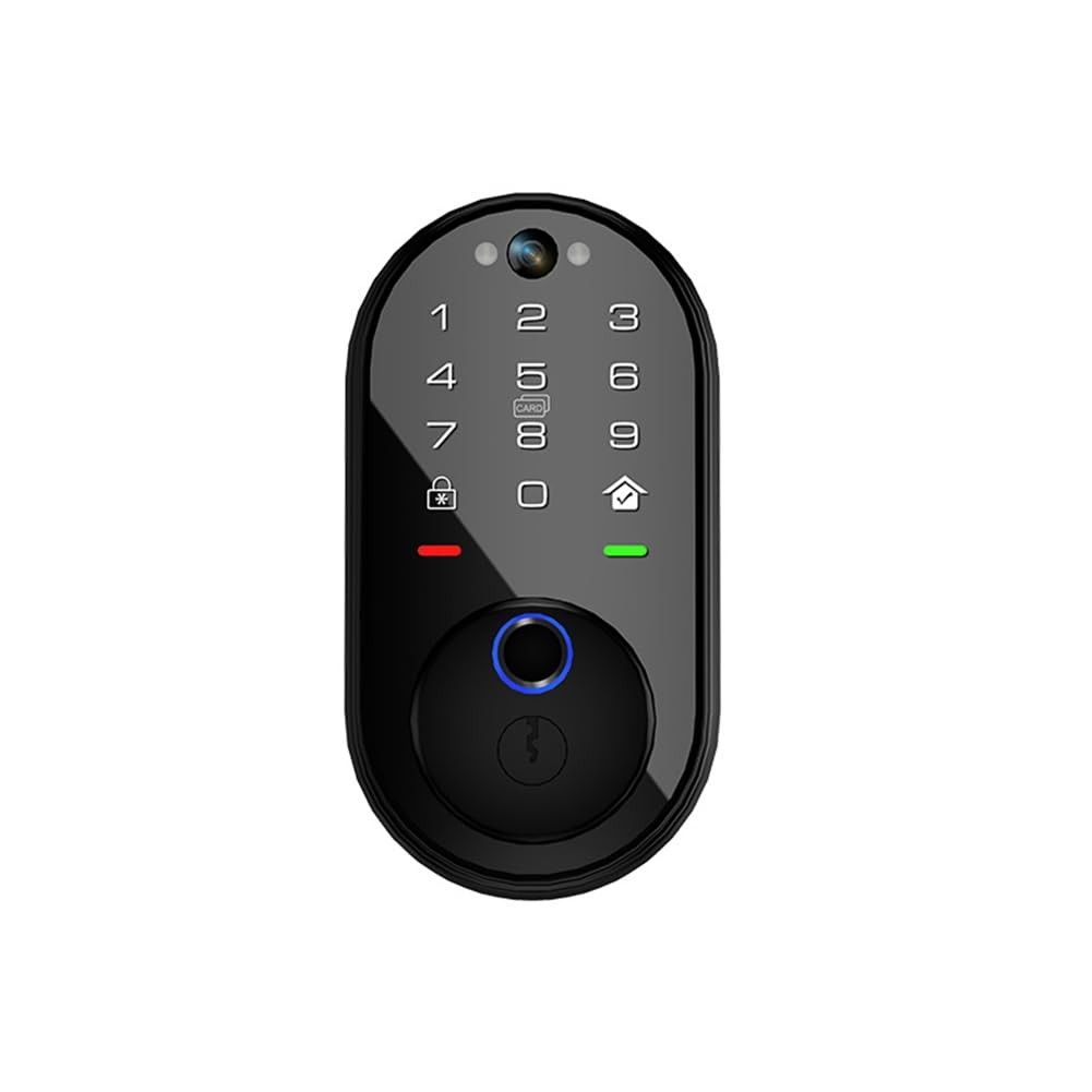 Jooehyer As Shown Tuya Smart Video Intercom Lock With Touchscreen Keypad App Control For Front Door Electronic Digital Deadbolt