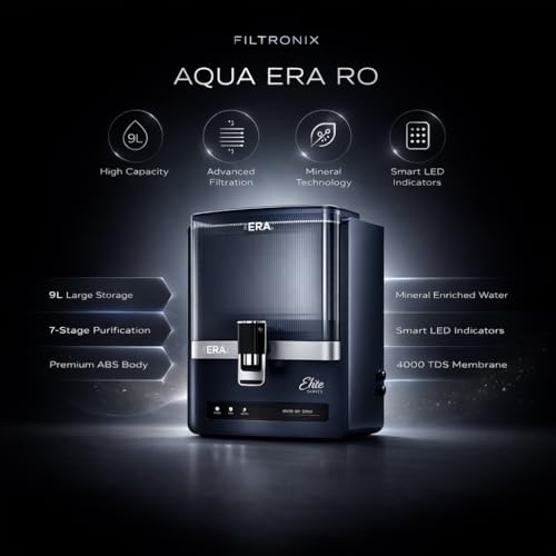 Image of Aqua Era RO Water Purifier for Home| High Capacity 9Liter Tank| 7 Stage Advanced Filtration| RO+PP+Sed+Carbon+Alk+Zinc+Copper| 4000 TDS | Best RO for Home, Office & Family (FOREST BLUE)