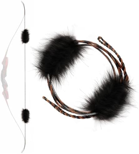 Recurve Bow String Silencer for Traditional Longbow and Recurve Bow, Handmade Flemish D97 Rabbit Fur Bowstring 16 Strands