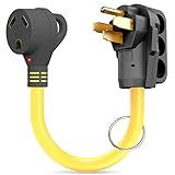 Journeyman-Pro 50 Amp Male to 30 Amp Female Dogbone Adapter RV Electrical Power Plug Converter Cord