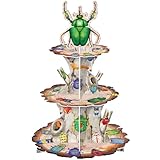 PHOGARY Cupcake Stands for Bug Birthday Party Decorations, Insect Cupcake Holder Stand Bug Party Supplies for Safari Baby Shower, Woodland Bugs Party Cupcake Tower Stand Party Decor, Green