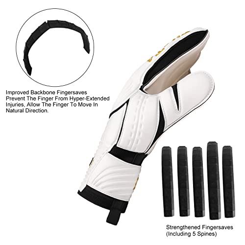 Fitst4 Youth Adult Goalie Goalkeeper Soccer Gloves 3.5+3Mm Super Grip Latex Finger Support Performance Glove Level 3.5 Prevent Injuries #TOP3