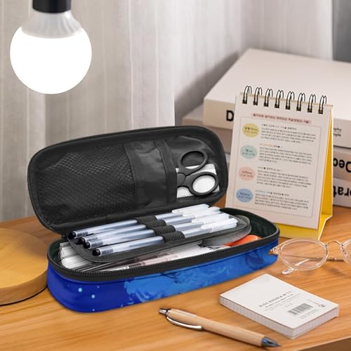 Image of Girls Wolf Moonlight Pencil Case for School Class Lightweight Pen Cases Stationery Pouch Storage Bag with Zipper Pen Organizer Back to School Supplies