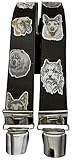 Generisch HUNDE HOSENTRÄGER AUSTRIA-ÖSTERREICH - VIENNA-WIEN im Hunde-Design 35mm Breit in H-Form mit 4 extra starken Clips/ Hunde schwarz ST-044