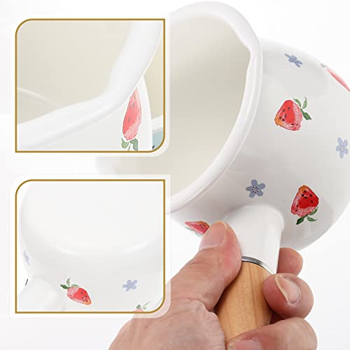 UPKOCH Aquecedor de Manteiga Pote de Leite Esmaltado Panela de Molho Pequena Comida de Bebê Panela A