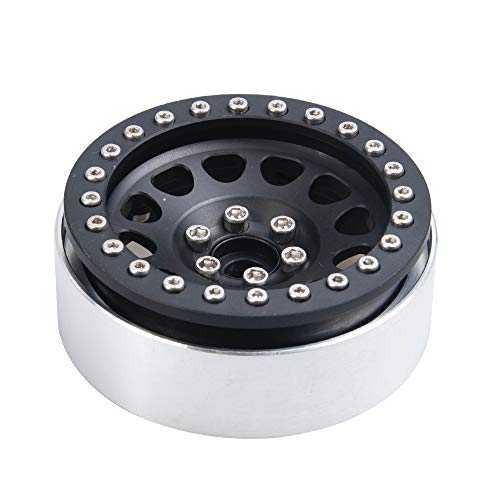 RCLIONS 4 peças de liga de alumínio de 5,6 cm Beadlock Rodas para 1/10 RC Rock Crawler Car Axial Wra