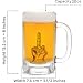 RUGLUSH Middle Finger Beer Mug – Glass Beer Mugs with Handles – Tall Glass Beer Mug for – Funny Beer Gifts for Men Birthday, Anniversary, Father’s Day – Sturdy Novelty Gifts for Men