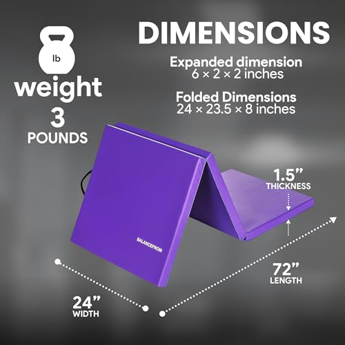 Balancefrom BFGM-153PP Signature Fitness Three Fold Folding Exercise Mat With Carrying Handles For Mma, Gymnastics And Home Gym Protective Flooring thumb #3
