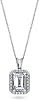BERRICLE Sterling Silver Halo Wedding Pendant Necklace for Women, Cubic Zirconia CZ - Cushion, Emerald, Pear Cut
