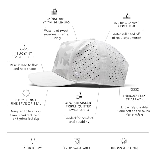 Image of melin Odysea Stacked Hydro, Snapback Hats, Water-Resistant Baseball Caps for Men & Women, Golf, Running, or Workout Hat