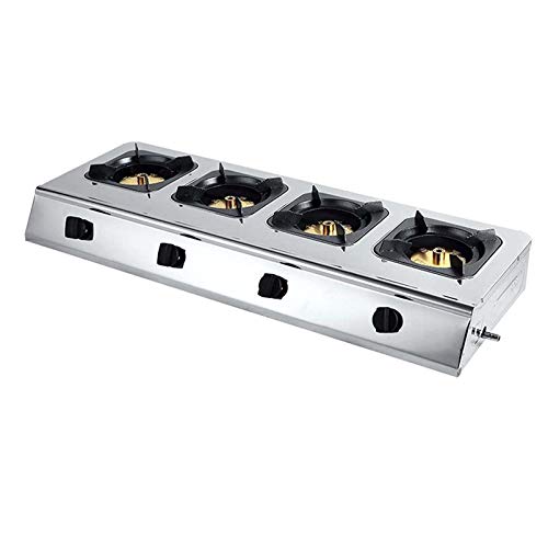 Commercial Gas Cooktop, 35 Inch Hob Gas Stove Top 4 Sealed Burners for LPG Stainless Steel with Ion Sensing Protection