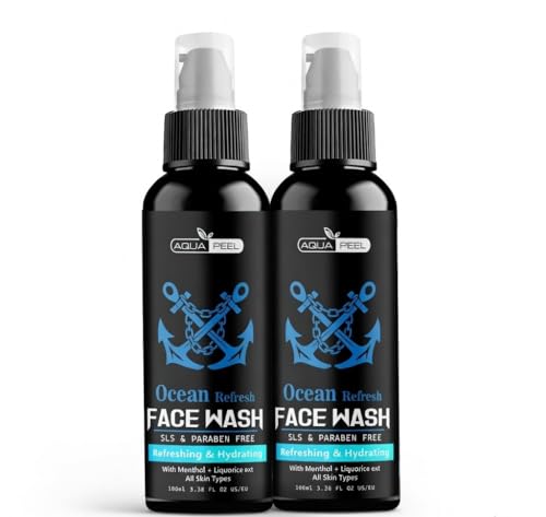 Image of Ocean Refresh Face Wash for Men 100ml | SLS & Paraben Free Deep Cleansing Facial Cleanser | Oil Control, Refreshing & Hydrating Gel Formula for All Skin Types (Pack Of 2)