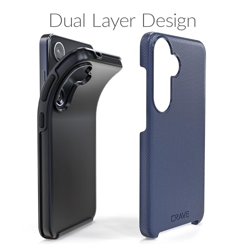 Image of Crave for Samsung Galaxy S24 Case, Shockproof Protection Dual Layer Case for Samsung Galaxy S24 (6.2 inch) - Navy