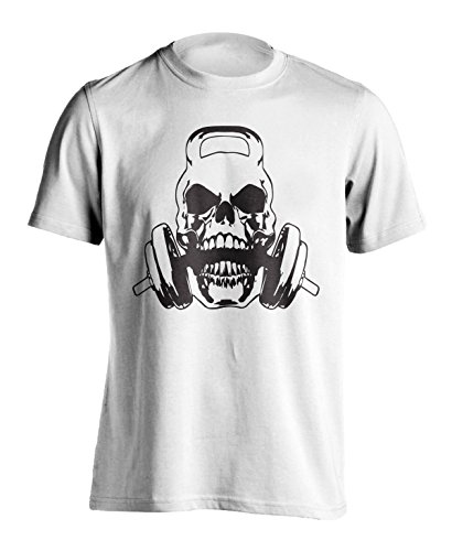 Victory Ink Men's Weight Lifting Skull T-Shirt Athletic Sports Fitness Gym Tee Shirt