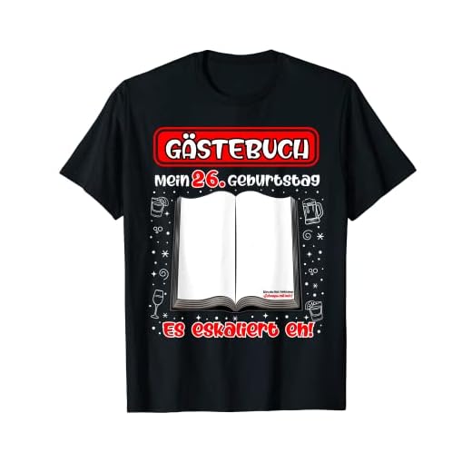 Mi 26 cumpleaños libro de visitas para firmar 26 años Camiseta