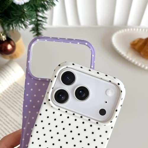 SmoBea for iPhone 17 Pro Max Case Cute Polka Dot Phone, Beautiful and Stylish, Soft and Slim TPU Shockproof Protective Case for Women Girls,White - Image 4
