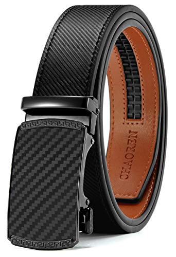 CHAOREN Ceinture Homme Cuir, Ceintures Automatique Homme Largeur 35mm Taille Ajustable, Idéale pour les Costumes