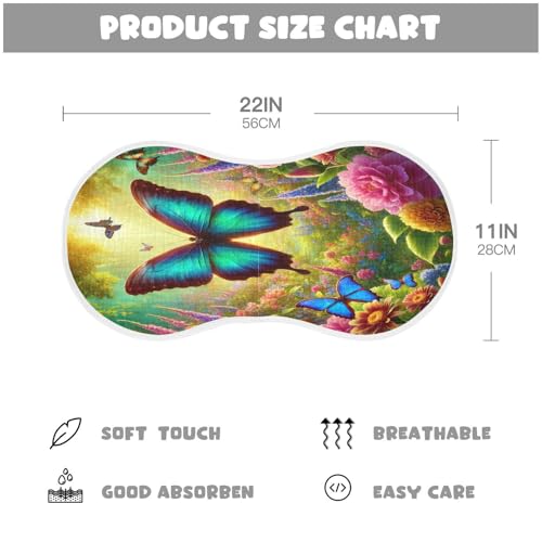 Butterflies Garden Yellow Baby Burp Cloths Soft Burp Cloth Burp Rags Cotton Burp Clothes Absorbent Muslin Burp Cloths for Newborn Girl Unisex Boy 1 Pack 22x11 Inches2