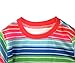Children Fun Colorful Costume Creepy Rainbow Striped Multicolored Tee Casual Long Sleeve Shirt for Boys Girls