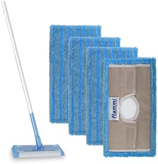 Microfiber Mop Pads for Flash Speed Mop Reusable & Washable Flat Mop Replacement, Heavy Duty Wet&Dry Floor Cleaning Mop Pads, Absorbing Refill Pads for All Floor, 4 Pieces (Mop Excluded)