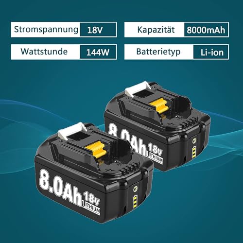 BL1860 Ersatzakku Für Makita akku 18V – Bild 3