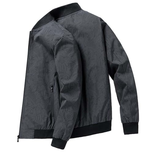 Generico Chaqueta de hombre Casual con Stand Collar Deportivo Chaquetas Trabajo Chaleco a prueba de viento Senderismo Transpirable Cómodo Viento Ligero Streetwear Bomber Slim Fit Suave Abrigo