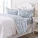 Great Bay Home Flannel Sheet Set Queen Size - 100% Turkish Cotton, Double-Brushed, Printed Bed Sheets - Ultra-Soft, Cozy, 4-Piece Bedding Set (Enchanted Woods - Blue)