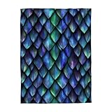 Mugod Reptile Skin Throw Blanket 3D Seamless Texture of Dragon Scales Decorative Soft Warm Cozy Flannel Plush Throws Blankets for Bedding Sofa Couch 40 X 50 Inch