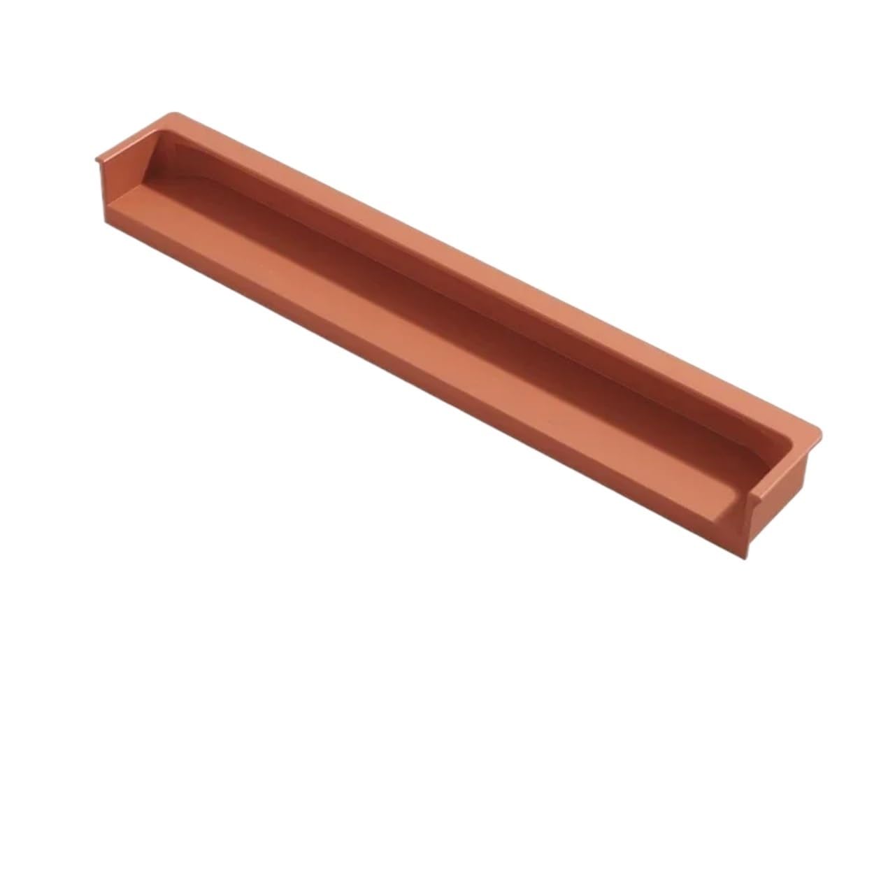 ATEUXOL Recessed Door Handles Drawer Door Cabinet Handle Skin Texture Slotted Embedded Same Color Dark Button(Orange 200mm)