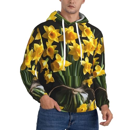 Sweat à capuche jonquilles chaud et pratique pour le sport au quotidien