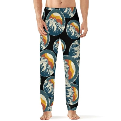Colorado Flag Mountain Pajama Pants Men Pj Bottoms Sleepwear Lounge Pant