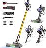 MV3 Cordless Vacuum Cleaner, 45KPa/550W/50Mins Stick Vacuum for Home, Anti-Tangled Vacuum Cleaner with Detachable Battery, LED Display, Lightweight Handheld Vacuum for Pet Hair/Carpet/Floor