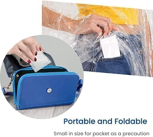 Image of Unisex Disposable Rain Card for Emergency Use | Waterproof Rain with Smallest Pocket Size| Easy to Carry & Use and Reusable | 2 to 3 time wear Thin Plastic