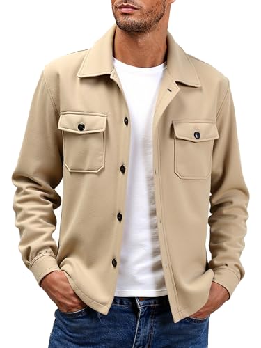 ZAFUL Men's Wool Blend Overcoat – Solid Color Single Breasted Long Winter Coat with Flap Pockets Jacket