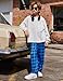 Arshiner Boys Pajama Pants Long Sleep Plaid Pants Soft Lounge Pj Bottoms with Pockets Blue Plaid 12-13 Years
