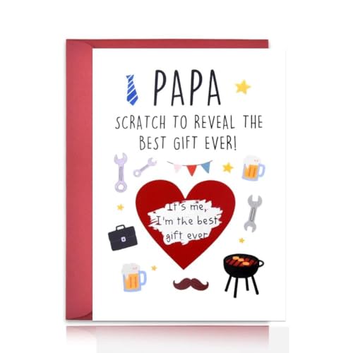 Carte à gratter pour révéler la tendresse à papa : le cadeau parfait pour papy