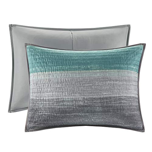 Housse de coussin en coton Madison Park Essentials rayures aqua - 4