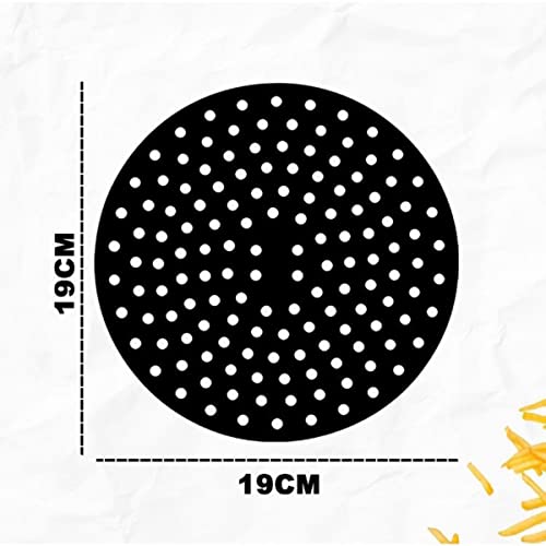 Forro de Silicone Para Fritadeira Airfryer 19cm Quadrado E Redondo Reutilizável, Antiaderente Limpez