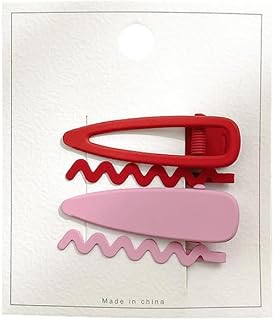 Exquisite Cartoon Hair Clips Set Accessories for Girls and Women, 4 Colors, Water Drop Wave Line Clips, 8 Clips for Birthday Party