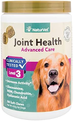 NaturVet Joint Health Level 3 Dog Soft Chew, 15.2 oz., Count of 180, 180 CT