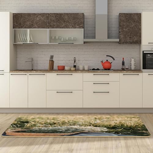 Alfombra de cocina VAPOKF para evitar resbalones con base absorbente lavable 6