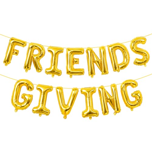 Friendsgiving Party Decorations 16 Inch Gold Foil Letter Balloons Banner