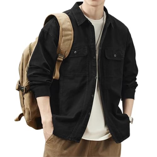 Chemise homme retro workwear manches longues veste casual ample