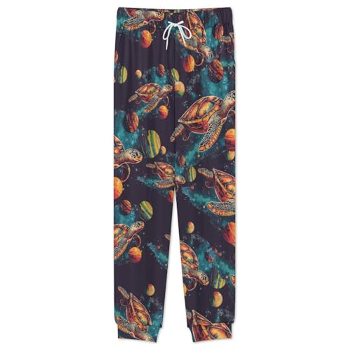 Sea Turtler Planets Art Men’s Pajama Set Long Sleeve Top And Pants Loungewear Sleepwear Pjs Nightwear2