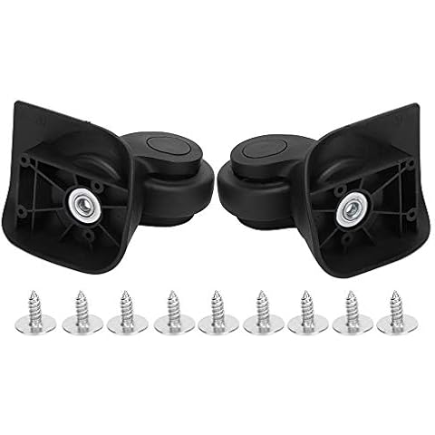 Dekaim Suitcase Wheel, A Pair A20 Black Luggage Mute Wheel Universal Suitcase Replacement Outdoor Supplies Cover