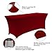 IVAPUPU 2 Pack 4FT Table Cloth for Rectangular Fitted Events Stretch Burgundy Table Covers Washable Spandex Tablecloth Protector for Party, Wedding, Cocktail, Banquet, Festival